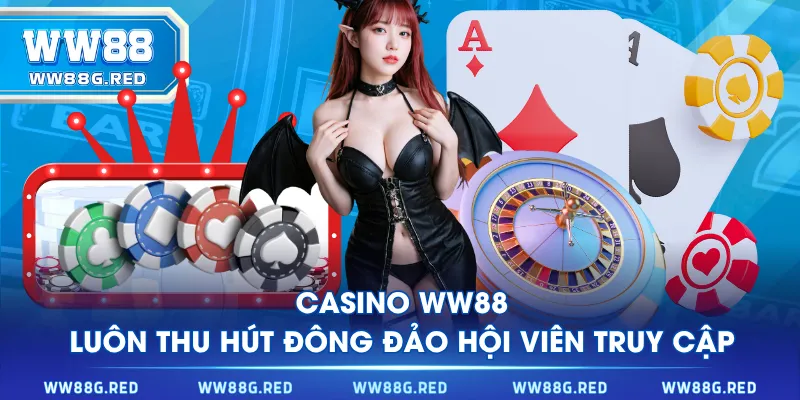 Casino WW88 luôn thu hút đông đảo hội viên truy cập